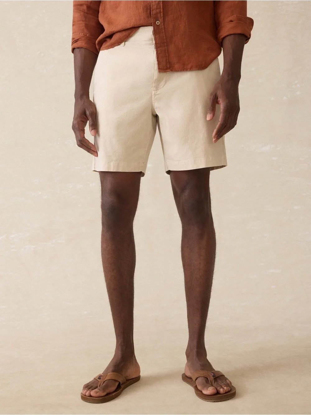 Brand New-Faherty Stone Cotton/Linen Short